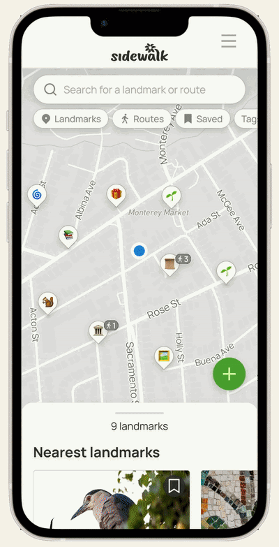 An animated GIF of a user navigating a prototype of the design on mobile.